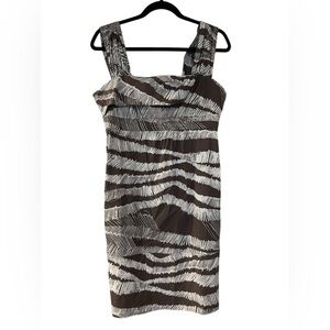 BCBG Brown and Cream Mini Dress Size Medium